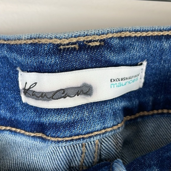 NWOT KanCan Womens Jeans SZ 22 Stretch Flare Distressed Bottom Unique High Rise - Picture 5 of 13